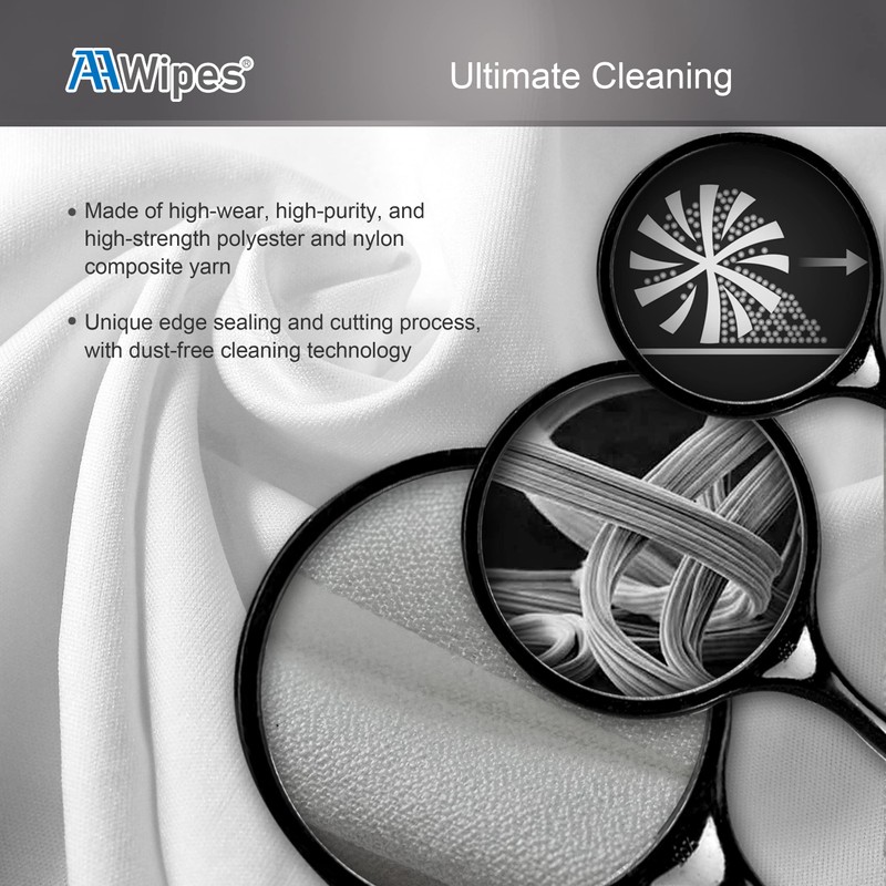 AAwipes Cleanroom Microfiber Wipes Mixed Weave Superfine 4"X4“ (400 Counts/Bags)