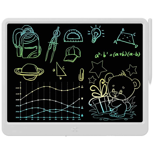 LCD Writing Tablet, Extra Large 15 Inch, Colorful Writing, Erasable