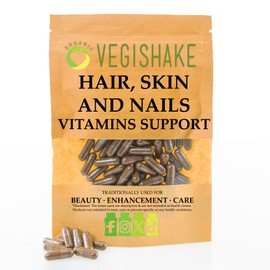 Hair Skin and Nails Vitamins – Biotin 10,000µg, Bamboo Extract, Vitamin C & Niacin – Vegan Capsules Hair Growth, Radiant Skin & Strong Nails (90 Capsules)