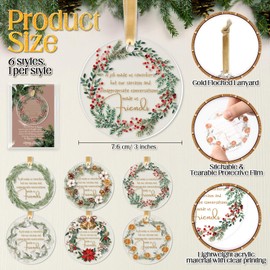 Thyle 6 Set Coworker Christmas Ornaments Gifts Coworker Christmas Bulk Gifts Work Bestie Farewell Goodbye Gifts with Thank You Card Xmas Tree Decor for Team Coworkers Bestie Friend