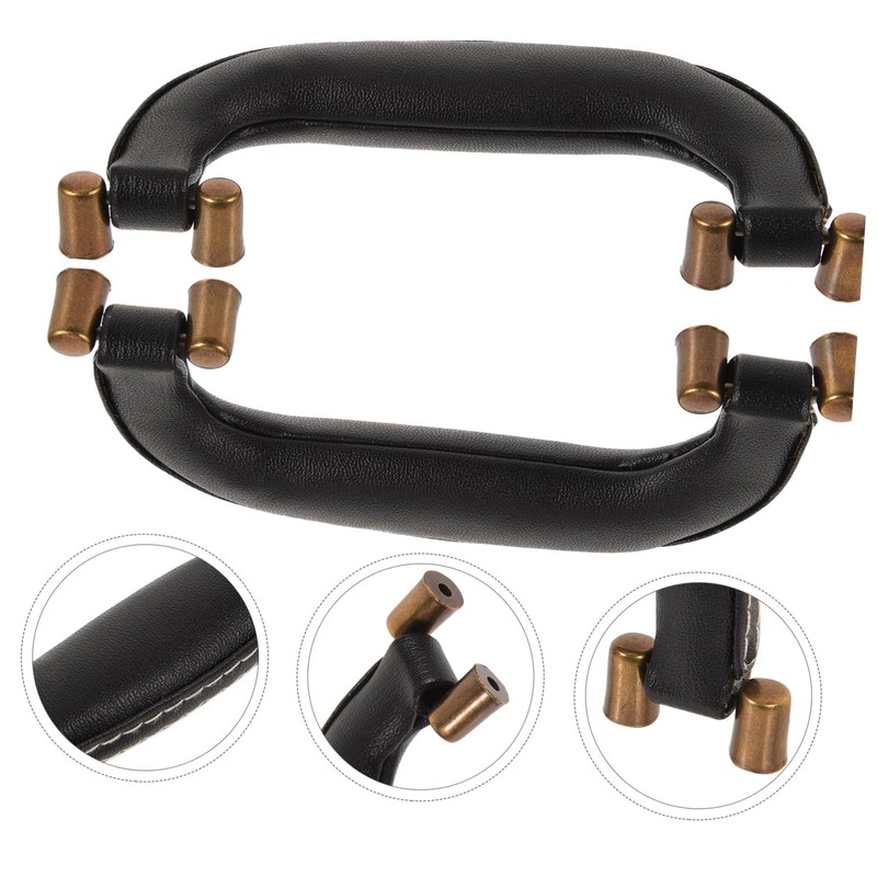 IWOWHERO 2pcs Leather Grip Handle Replacement for Luggage Ergonomic Suitcase