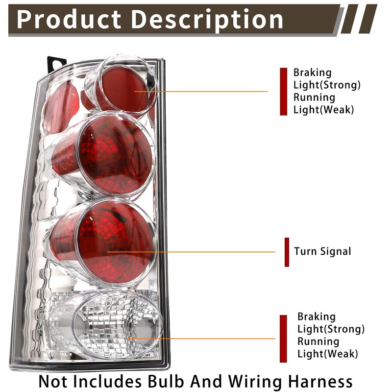 MiKaFex Tail Light Halogen Compatible With 2003-2023 Chevy Express GMC