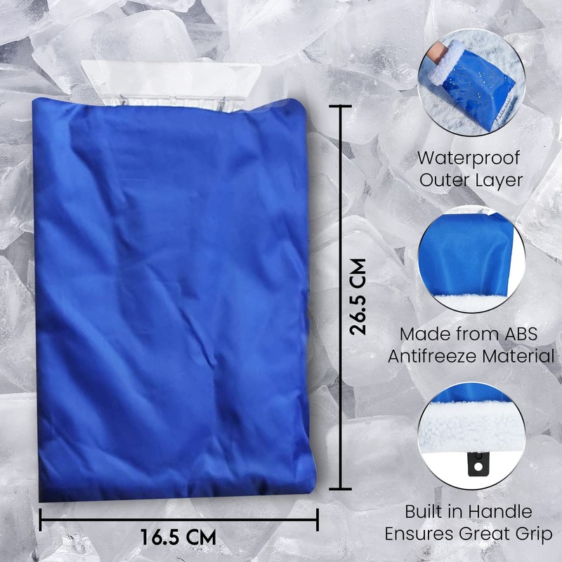 Glamza Ice Scraper for Car Windscreen with Warm Hand Mitt