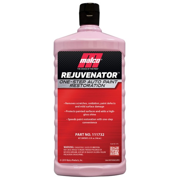 Malco Paint Rejuvenator - One Step Automotive Paint Restoration/Clear Coat Scratch and Swirl Remover/Re-Shine Old, Aged Paint to Look New / 32 Fl Oz (111732)