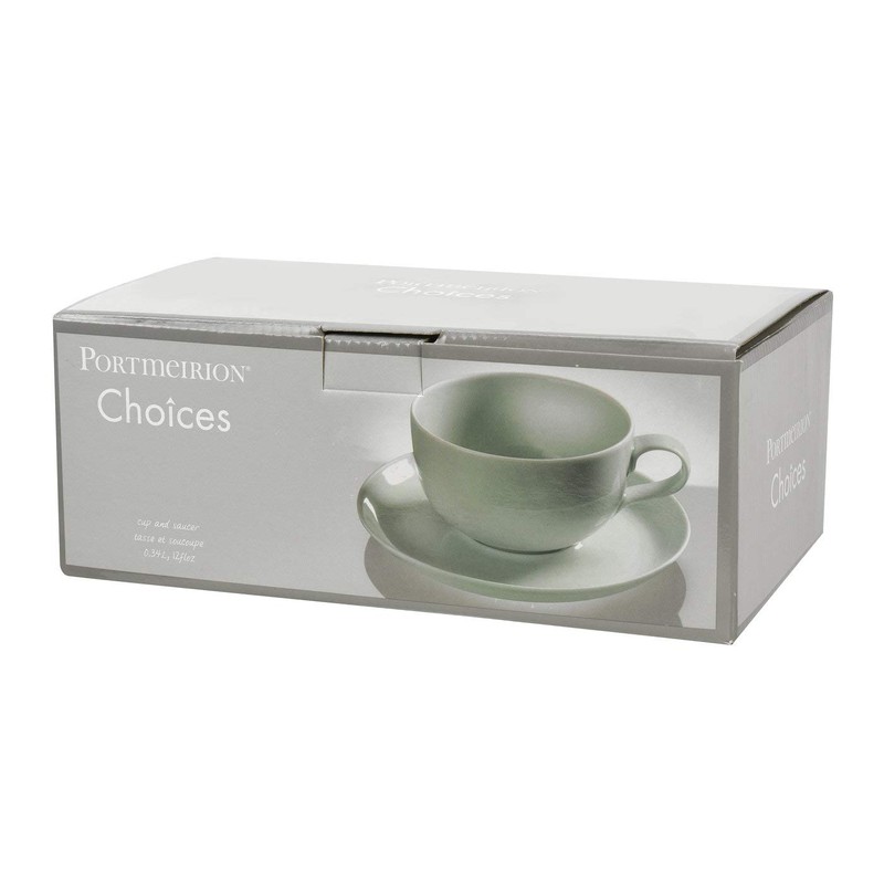 Portmeirion Choices Green 0.25L Cup and Saucer Set of Two