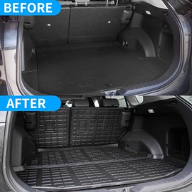 Dattumar Cargo Mat Compatible with 2019-2024 Toyota Rav4 Trunk Mat Cargo Liner TPE All Weather Back Seat Cover Protector 2023 Toyota Rav4 Accessories (Backrest Mats+Trunk Mat)