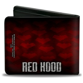 Buckle-Down Unisex-Adult's Standard PU Bifold Wallet Hood Logo/Monogram Black Fade/Red/White, Multicolor, 4.0" x 3.5", Multicolor, 4.0" x 3.5", Buckle-down Pu Bifold Wallet - Red Hood Logo/Monogram