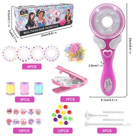 KBIBCK Hair Bedazzler Kit, Automatic Hair Braider, Automatic Hair Braider for Children, DIY Magic Hair Styling Tools with 60 Hair Gemstones, Hair Braiding Machine, Hair Braider for Girls Gift