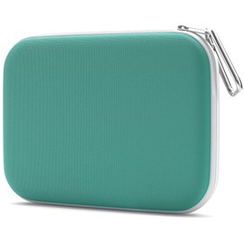 OPTIPAK Ultra Slim Mask Storage Case – Slim Neoprene Mask Holder for Cloth Mask with Zipper & Carabiner Keychain - Portable Mask Storage Clip to Purse, Backpack, Bag - School Car Travel (1Pk, Teal)