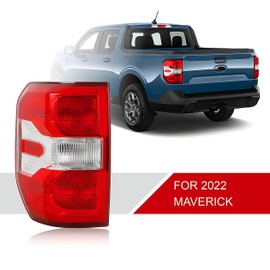AutoZest LED Tail Lights Compatible with Ford Maverick Lariat 2022 2023 2024 Lariat Tremor Rear Brake Lamp Signal Assembly Replace:NZ6Z13405B Left Driver Side(LH LED Silver Maverick 22-24)