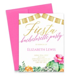 Fiesta Bachelorette Party Invitation, Bachelorette Party Invites, Invitations for Bachelorette Party, Your choice of Quantity and Envelope Color