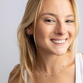 Dew Sterling Silver Sleeper Hoop Earrings, Set of 3-11mm, 13mm, 15mm