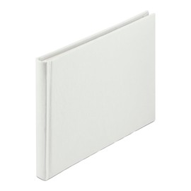 Hama Wrinkled Photo Album 24 x 17 cm (Book Album with 36 White Pages Made of Bamboo Paper, for DIY and Gluing, Memory Album) Photo Book White