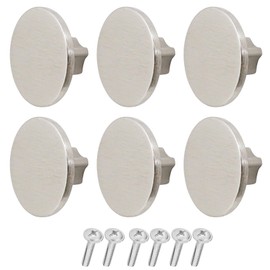 Decoranddecor Vesta - 40mm Round Kitchen Cabinet Furniture Knob Zinc Alloy (6 Pack, Brushed Chrome)