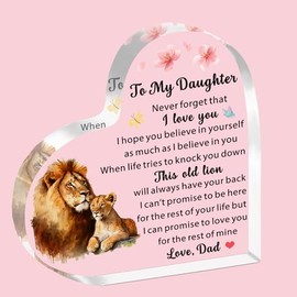 SDOFY Daughter Gifts from Dad Daughter Acrylic Plaque to My Daughter Gifts Father Daughter Gifts Mothers Day Birthday Gifts for Daughter