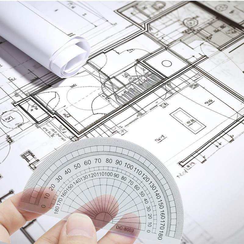 Saiyqsff20 Pcs Plastic Protractor Thickened Degrees Clear Protractor 180 Degrees