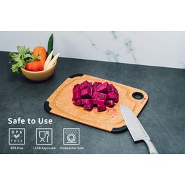 Wood Fiber Cutting Board, TOPTIER Dishwasher Safe Cutting Boards for Kitchen, Eco-Friendly, Non-Slip, Fruit Juice Grooves, Non-Porous, BPA Free, Medium Cutting Board, 14.5 x 11-inch, Natural Slate