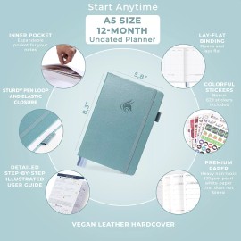 Clever Fox Planner Schedule – Undated Weekly & Monthly Life Planner with Time...