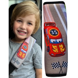 HECKBO 1x Kids Car Seat Belt Pads Seat Belt Protectors - Racing car - Seat Belt Pads for Kids and Babies- Ideal for Any Seat Belt Car Booster Seat Kids Bicycle