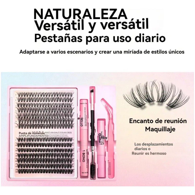 Kit De Pestañas Postizas Diy Extensiones 30d 40d 10~14mm
