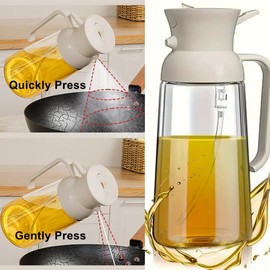 RFetomax Oil Sprayer for Cooking-2 in 1 Olive Oil Dispenser, 550ml Oil Dispenser Bottle Oil Mister for Air Fryer, BBQ,Salad, Frying, Barbecue (White)