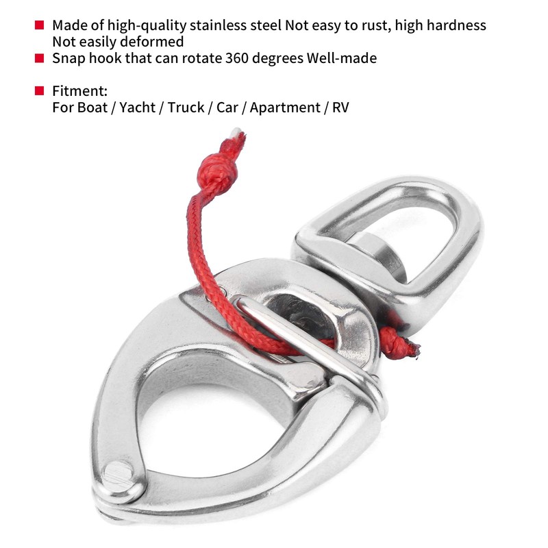 MUNEFE Quick Release Carabiner Hooks for Boats, Stainless Steel Quick