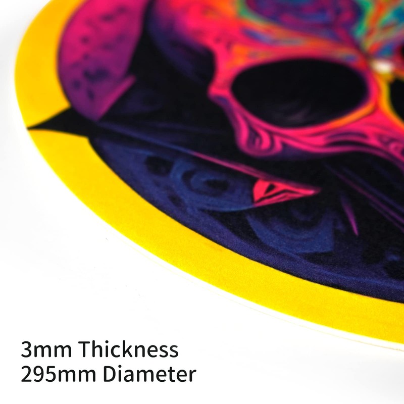 Turntable Platter Mat 12 Inches Record Mat Felt Skull Pattern