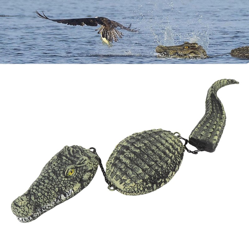 Floating Alligator Decoy, 3 Section Simulation Floating Crocodile, 32.9Inch Alligator