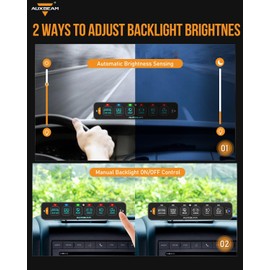 Auxbeam 6 Gang Slim Switch Panel RGB AS-R60 Automatic Dimmable Switch Panel with Toggle Momentary Pulsed LED Switch Pod Off Backlight 12-24V for Truck Offroad Car Boat Waterproof, 2-Year Warranty