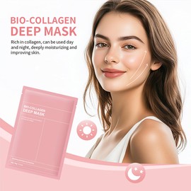 MIESCHER 3Pcs Bio-Collagen Deep Mask, Hydrating Overnight Sleeping Mask Transparent Face Membrane Skin Care Moisturizing, Restores Skin Elasticity & Energy Collagen Mask for Women