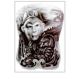 Acever Temporary Tattoo Stickers Full Back for Men Women, Colorful Temp Realistic Tattoo Stickers Personal Grooming Make Up Decor (Monkey King)