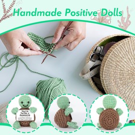 Mini Funny Turtle Birthday Teacher Appreciation Graduation White Elephant Gift, Cute Stocking Stuffer Easter Basket Essential for Women Men Student, Positive Emotional Support Crochet Sea Turtle Decor