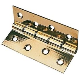 Merriway BH02211 Solid Polished Brass 100mm-2 Pcs Hinge DSW 100mm, 100 mm, Set of 2 Pieces