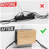 Bamboo Cable Management Box with Magnetic Lid & Ties -