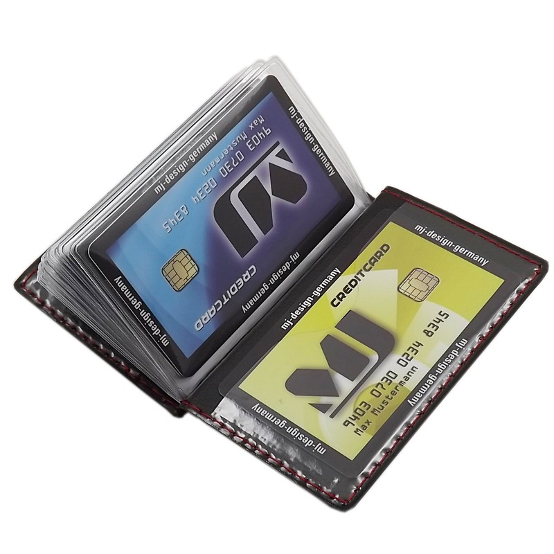 Elegant Credit/Business Card Holder with Contrast Stitching 12 Compartments MJ