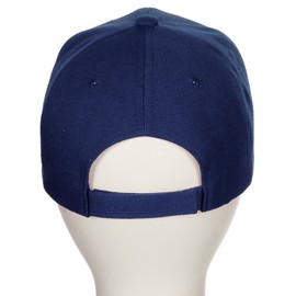 Customized Team Coach Lettering on Classic Baseball Hat Sturctured Curve Bill (Navy Hat White Red Letters)