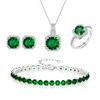 EVER FAITH Wedding Bridal Jewelry Set for Bride Bridesmaid, Green