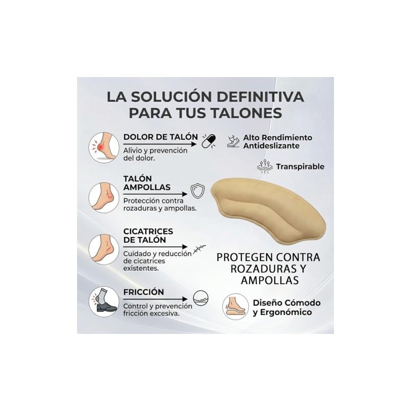20Pares Almohadillas de Talón para Zapatos,Talón Autoadhesivas(beige+Negro)