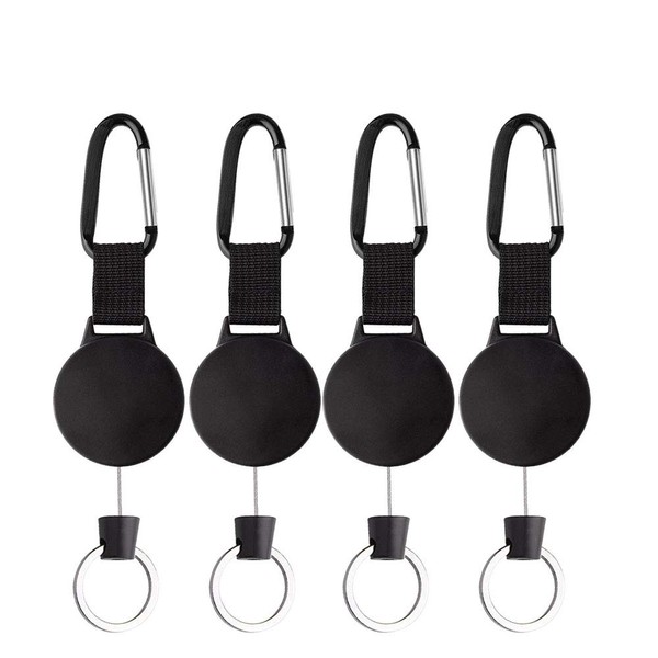 4 Pieces 39 Inches Keychain Key Chain Retractable Keychain Retractable