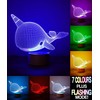 Narwhal 3D Optical Illusion Night Light, Touch Control, LED 7