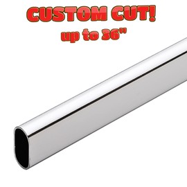 Oval Closet Rod | CUSTOM CUT | Up to 36" | Polished Chrome