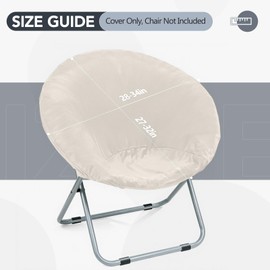 Velvet Stretch Saucer Chair Cover, Soft Round Moon Chair Cover for Adults and Kids, Removable Saucer Chair Cushion Covers for Indoor & Outdoor