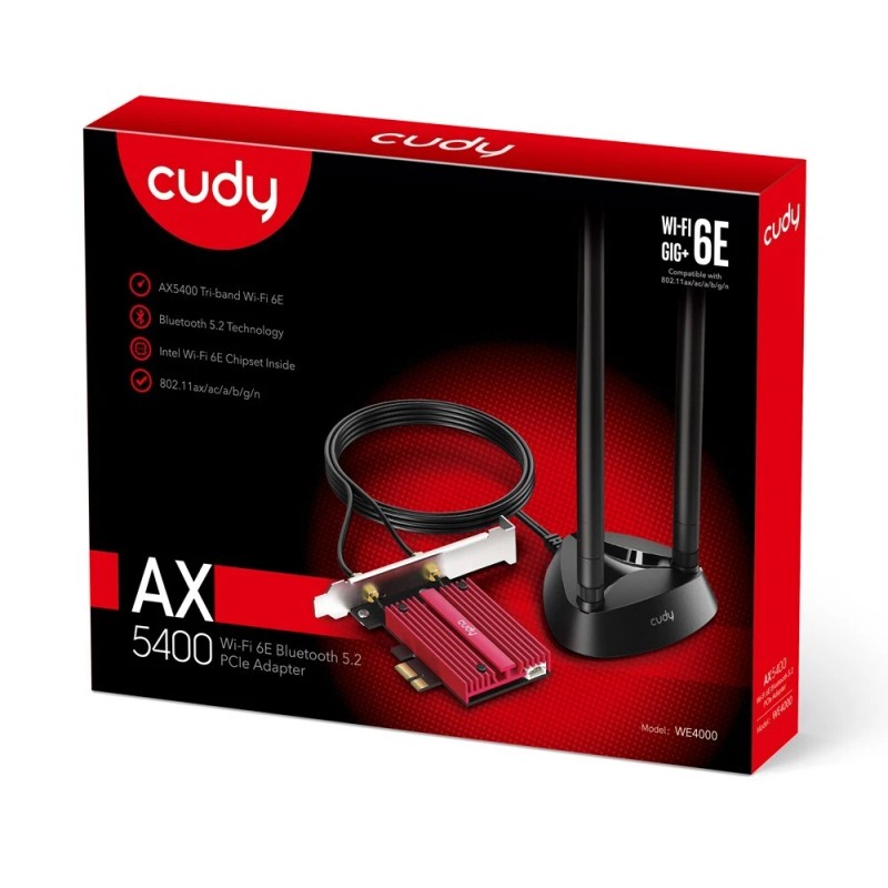 Cudy WE4000 | AX5400 Wireless Tri-Band Wi-Fi 6/6E Bluetooth 5.2