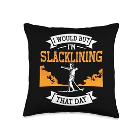 Slackline Gear Essentials Slacklining Accessories Enthusiast Throw Pillow