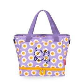 Legami - Thermal Lunch Bag Thermal Insulated Bag for Lunch Office Work Large Lunch Bag 10.8L Adjustable Shoulder Strap Shoulder Bag Daisy Theme 33 x 22 x 15cm
