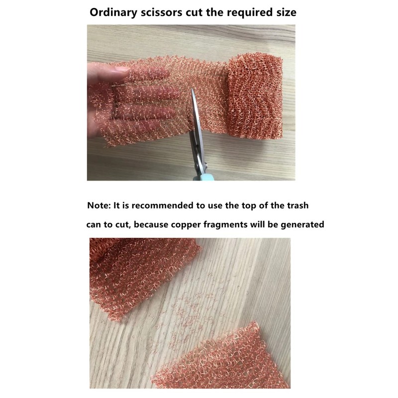 Copper Mesh,Pure Copper Wire Mesh, Hole and Gap Filler, Sturdy