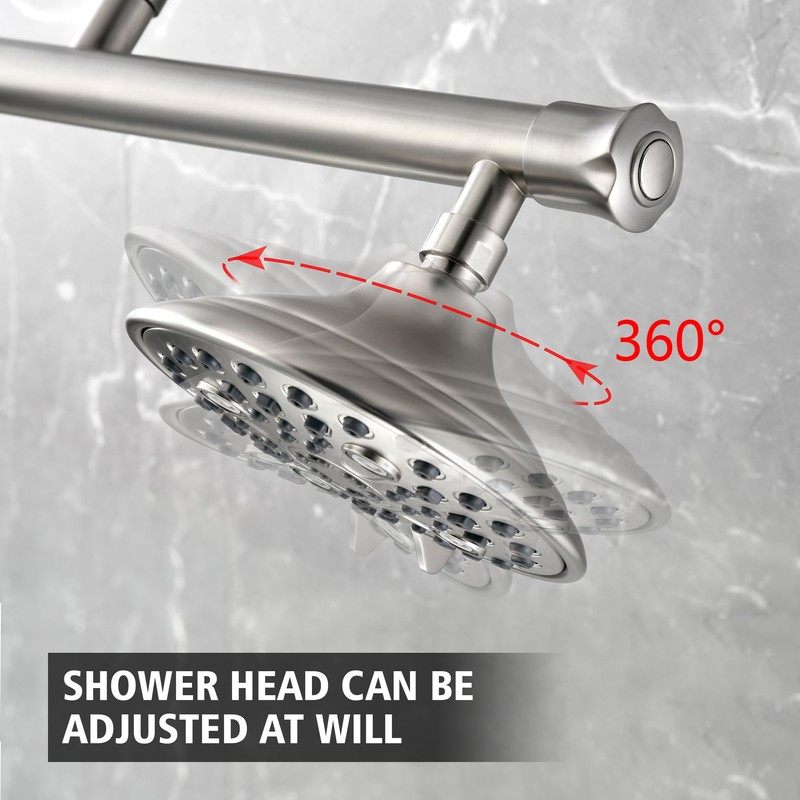 Double Shower Head for Couples, Brushed Nickel