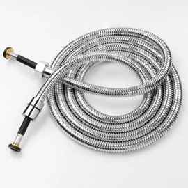 SHANFO Z1OK Shower Hose, 2.5 m Stainless Steel, Universal Replacement Hose, Flexible and Kink Protection, 99 Inch Long Shower Hose, Chrome,