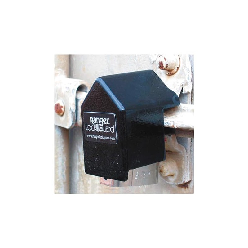 Padlock Guard,Hardened Steel,Blk,2-3/4"L
