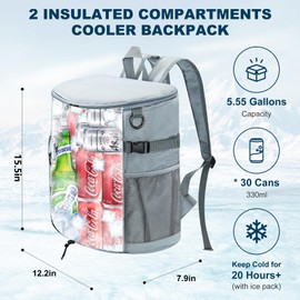 karamagic Cooler Backpack 30 Cans,Portable Backpack Coolers Insulated Leak Proof,Lightweight Cooler Bag for 12h Hot/Cold Retention Made with Water-Resistant 900D Oxford